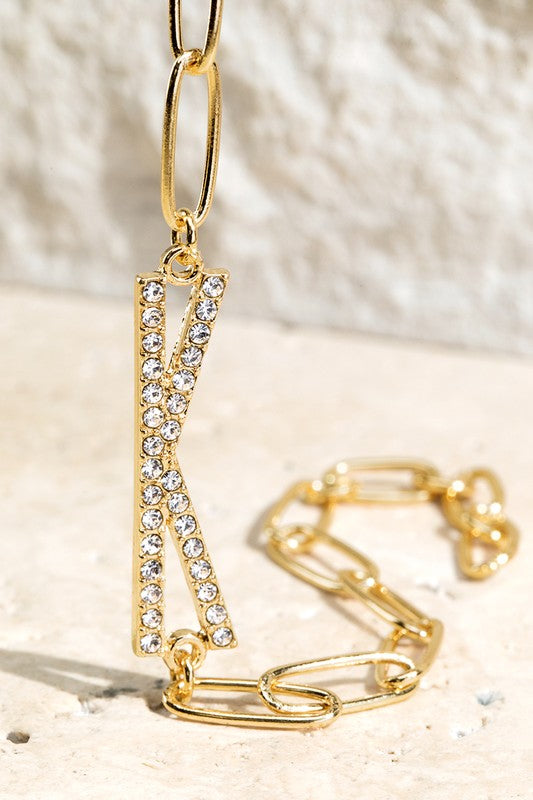 Crystal Initial Letter Bracelet