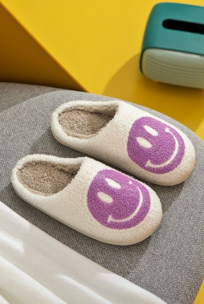 Smile Face Soft Plush Slippers