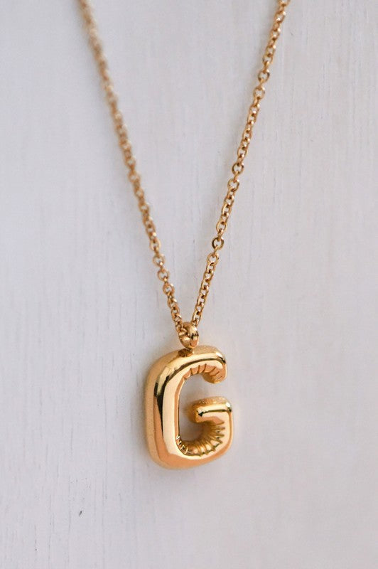 Balloon Initial Gold Necklace