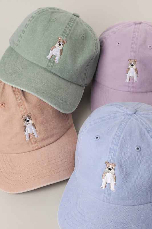 Embroidered English Bulldog Dad Cap – Vintage Washed Cotton Baseball Hat
