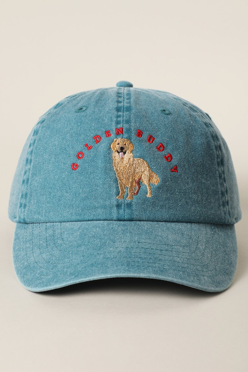 Golden Buddy Embroidered Dog Baseball Cap