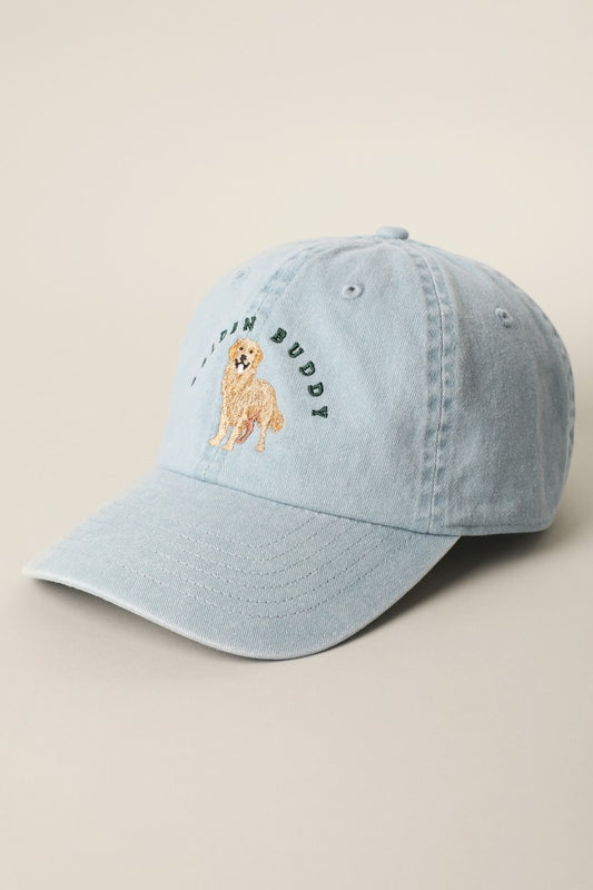 Golden Buddy Embroidered Dog Baseball Cap