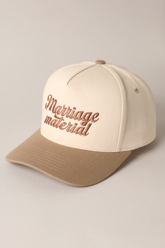 Marriage Material Embroidered Baseball Cap