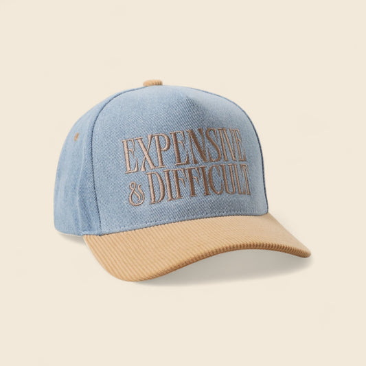 Expensive & Difficult Two Tone Embroidered Hat