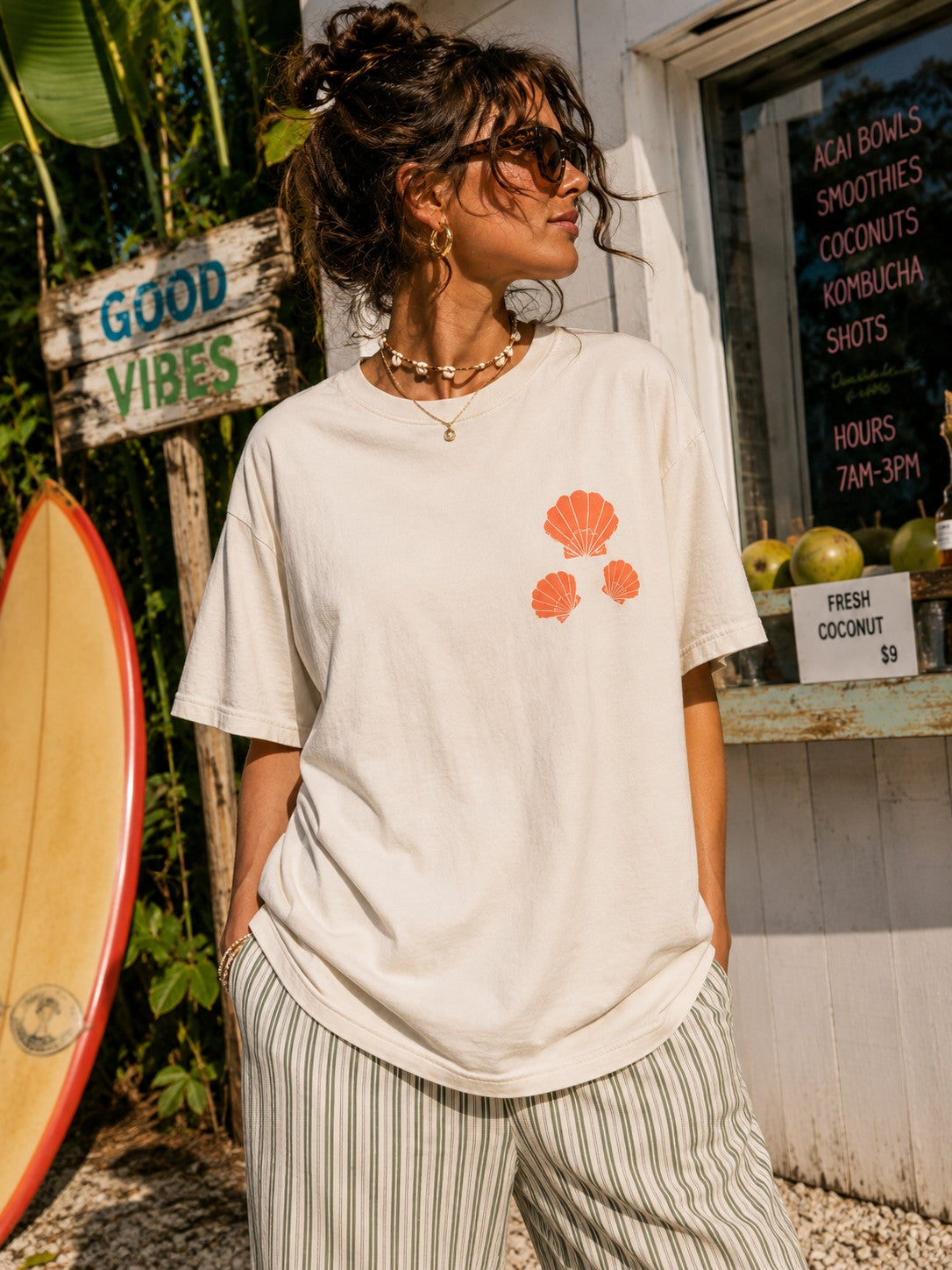 Vacation Stamps Oversized Graphic Tee