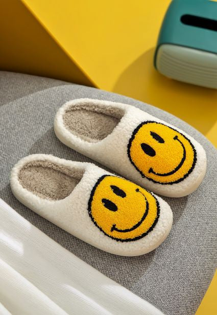 Smile Face Soft Plush Slippers