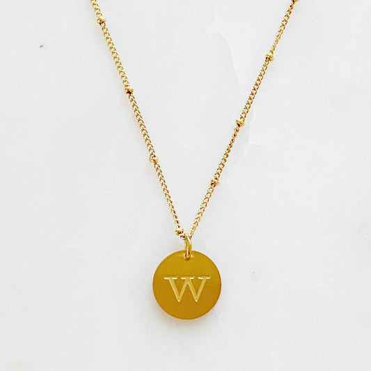 Round Initial Necklace