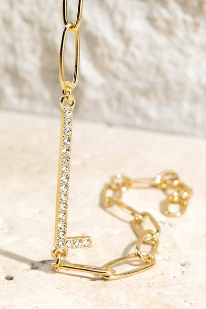 Crystal Initial Letter Bracelet