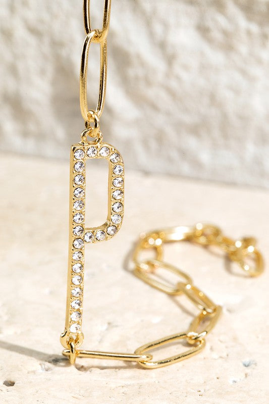Crystal Initial Letter Bracelet