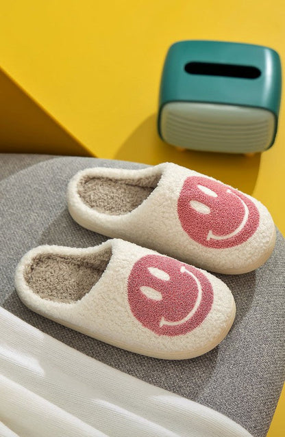 Smile Face Soft Plush Slippers