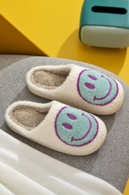 Smile Face Soft Plush Slippers