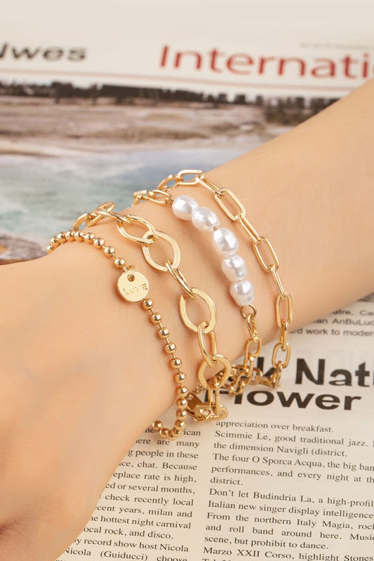 Pearl Mixed Chain Bracelet
