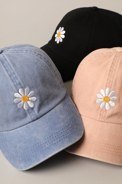 Vintage Floral Daisy Baseball Cap