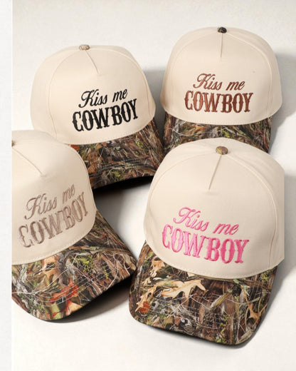 Kiss Me Cowboy Camo Trucker Hat