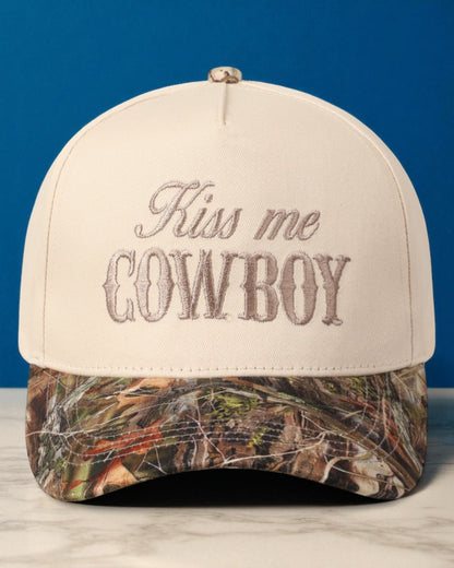 Kiss Me Cowboy Camo Trucker Hat
