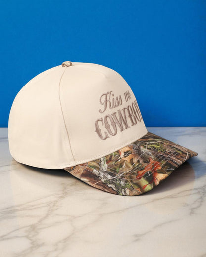 Kiss Me Cowboy Camo Trucker Hat