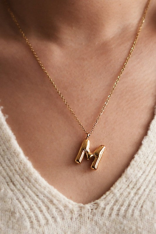 Balloon Initial Gold Necklace