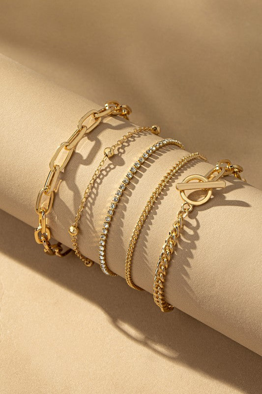 Five Mixed Bracelets Set