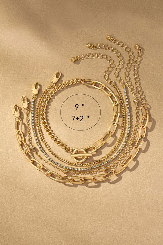 Five Mixed Bracelets Set