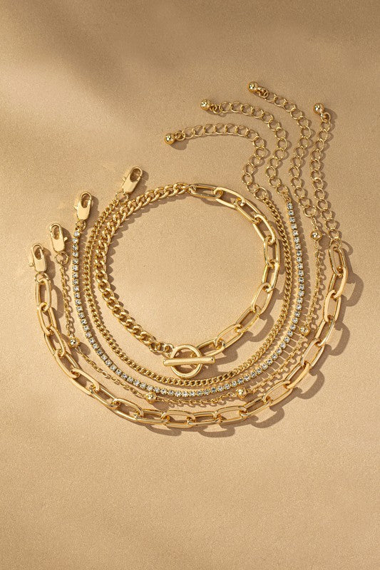 Five Mixed Bracelets Set