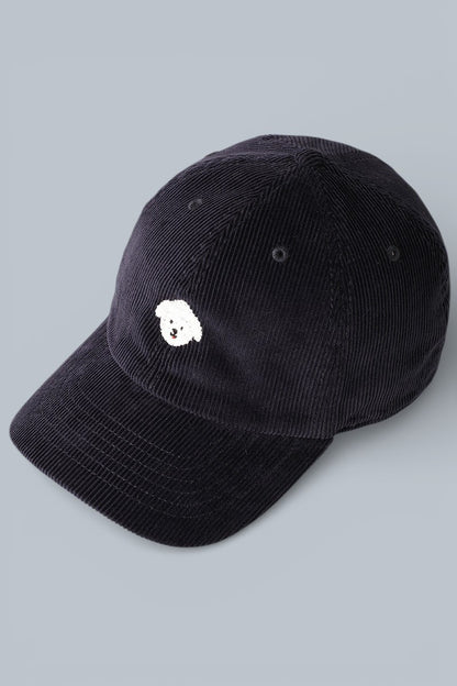 Maltese Embroidered Corduroy Baseball Cap