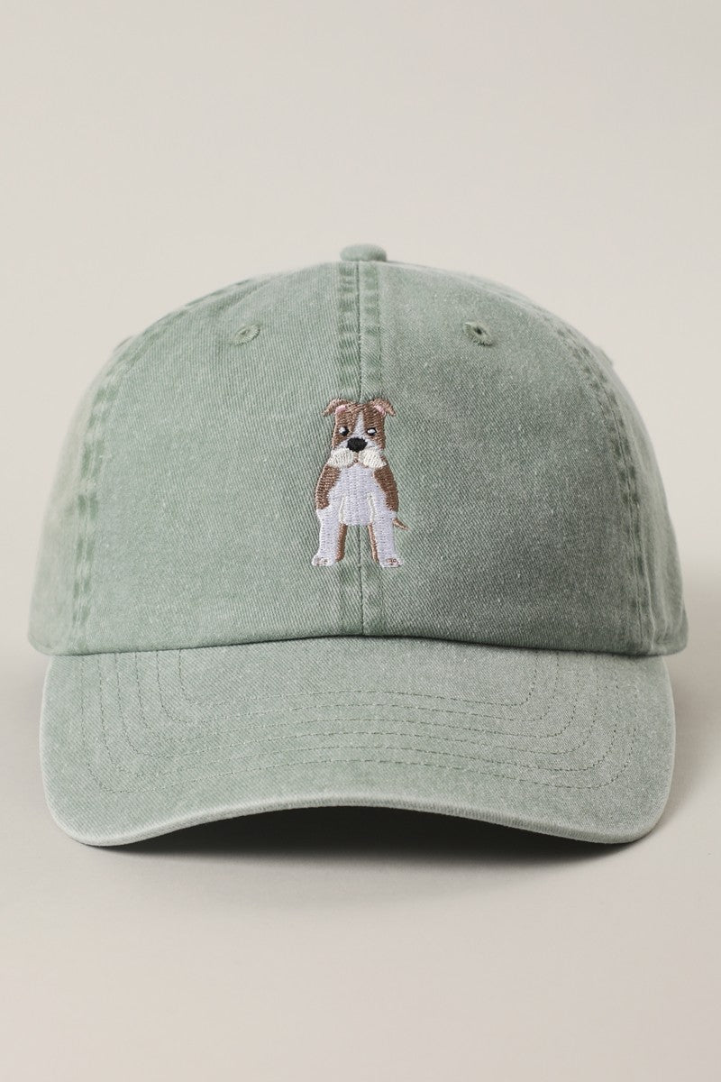 Embroidered English Bulldog Dad Cap – Vintage Washed Cotton Baseball Hat