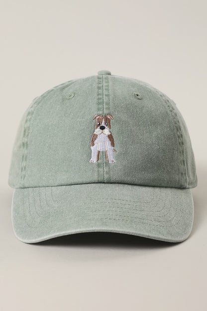 Embroidered English Bulldog Dad Cap – Vintage Washed Cotton Baseball Hat