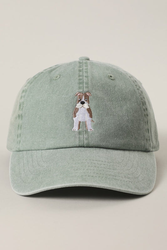 Embroidered English Bulldog Dad Cap – Vintage Washed Cotton Baseball Hat