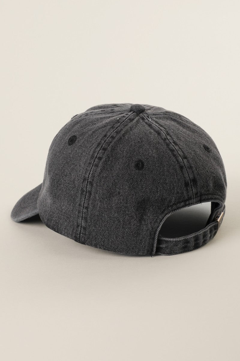 Black Washed Golden Retriever Embroidered Cap