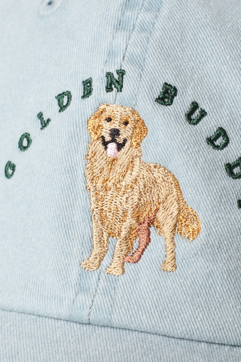 Golden Buddy Embroidered Dog Baseball Cap
