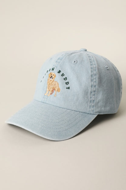Golden Buddy Embroidered Dog Baseball Cap