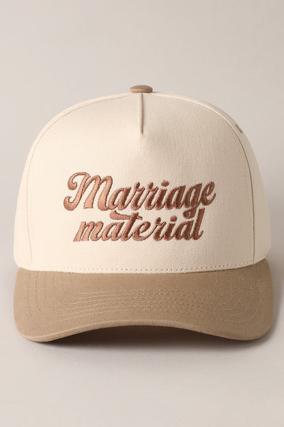 Marriage Material Embroidered Baseball Cap