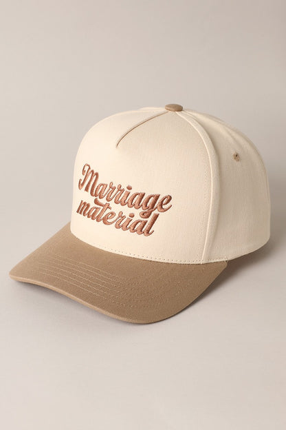 Marriage Material Embroidered Baseball Cap