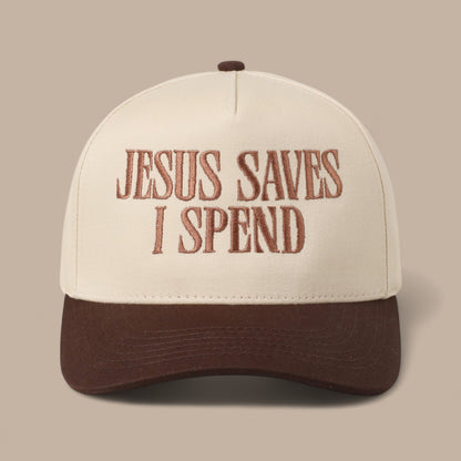 Jesus Save I Spend Embroidery Trucker Hat