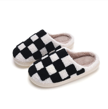 Soft Plush Checker Slipper