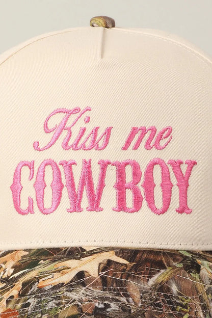 Kiss Me Cowboy Camo Trucker Hat
