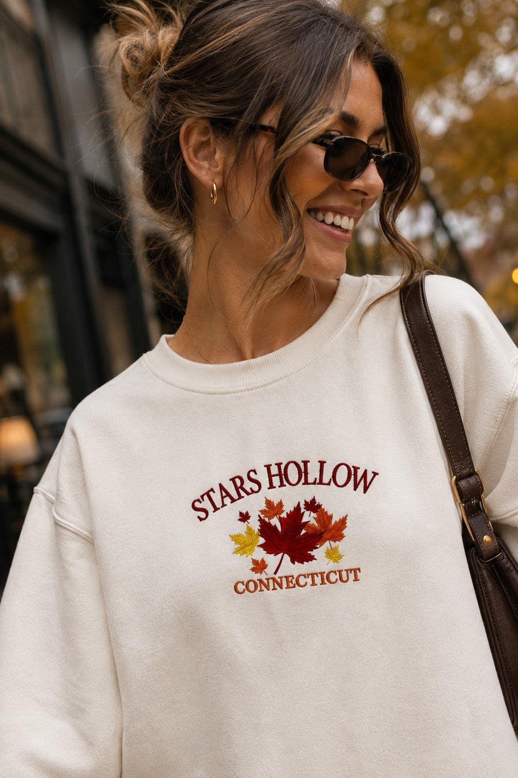 Stars Hollow Embroidered Fall Crewneck Sweatshirt