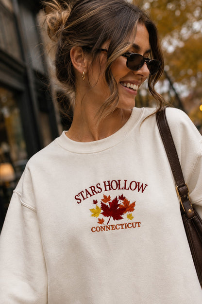 Stars Hollow Embroidered Fall Crewneck Sweatshirt
