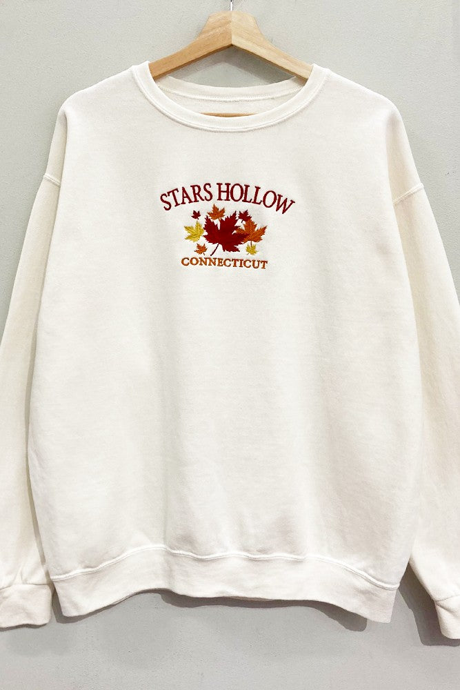 Stars Hollow Embroidered Fall Crewneck Sweatshirt