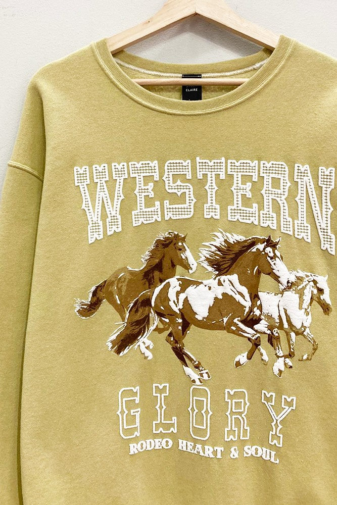 Western Glory Graphic Oversized Sweatshirt