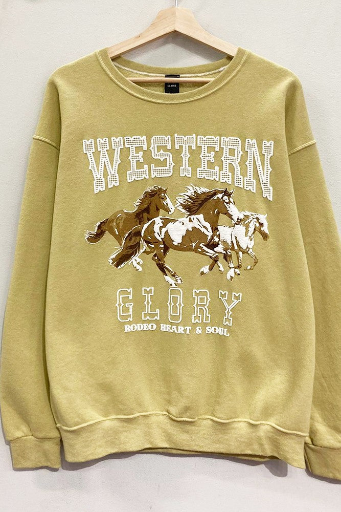 Western Glory Graphic Oversized Sweatshirt