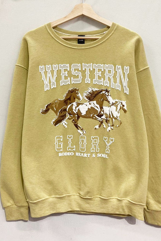 Western Glory Graphic Oversized Sweatshirt