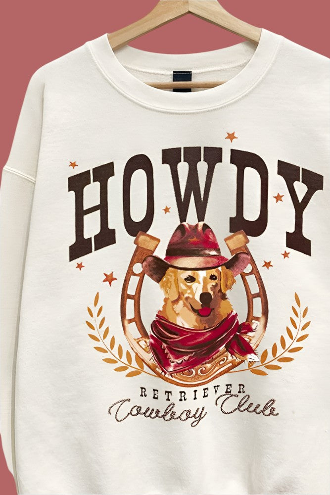 Howdy Retriever Cowboy Oversized Sweatshirt