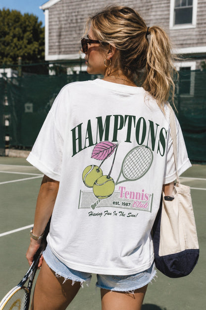Hamptons Tennis Vintage Graphic T Shirt
