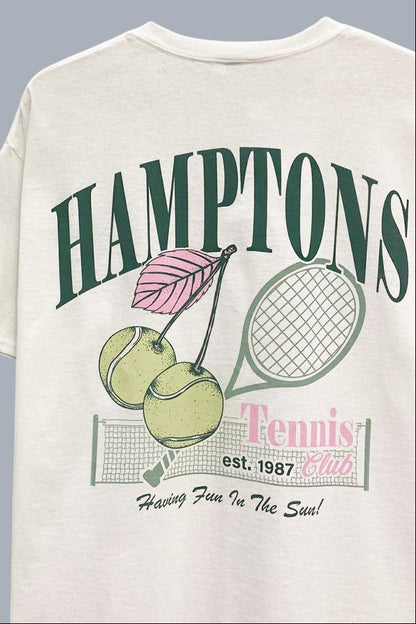 Hamptons Tennis Vintage Graphic T Shirt