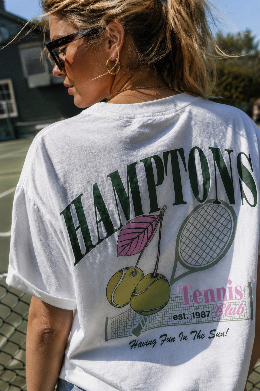 Hamptons Tennis Vintage Graphic T Shirt