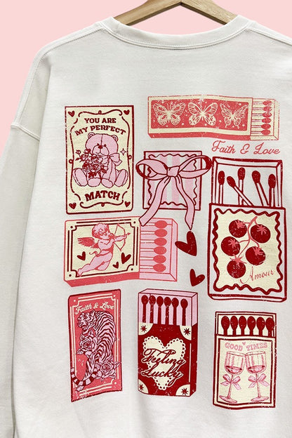 Perfect Match Oversized Graphic Sweatshirt