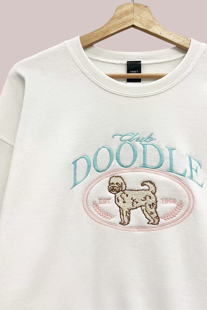 Club Doodle Embroidered Oversized Sweatshirt