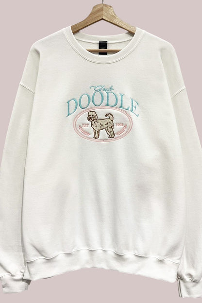 Club Doodle Embroidered Oversized Sweatshirt