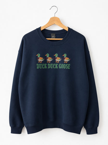 Duck Duck Goose Embroidered Oversized Sweatshirt